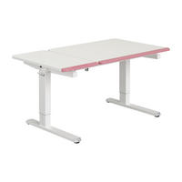 IFJÚSÁGI ÍRÓASZTAL  - rózsaszín/fehér, Basics, faalapú anyag/fém (130/75/53-79cm) - Paidi