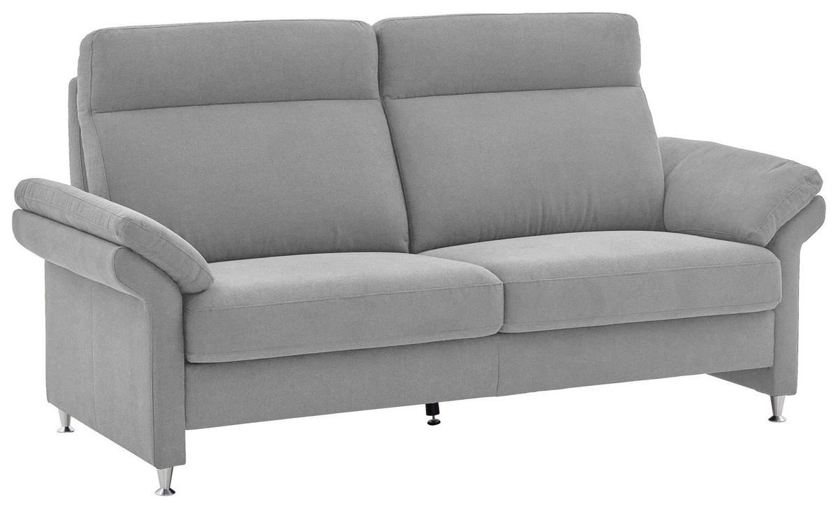 3-SITZER-SOFA in Flachgewebe Hellgrau  - Hellgrau/Alufarben, Modern, Textil/Metall (196/103/89cm) - Pure Home Comfort
