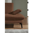 ECKSOFA in Chenille, Mikrofaser Braun  - Schwarz/Braun, Design, Textil/Metall (157/299cm) - Dieter Knoll