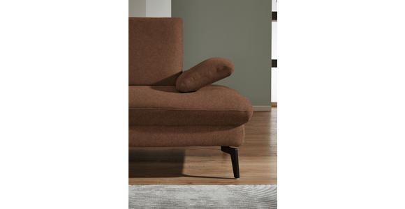 ECKSOFA in Chenille, Mikrofaser Braun  - Schwarz/Braun, Design, Textil/Metall (157/299cm) - Dieter Knoll