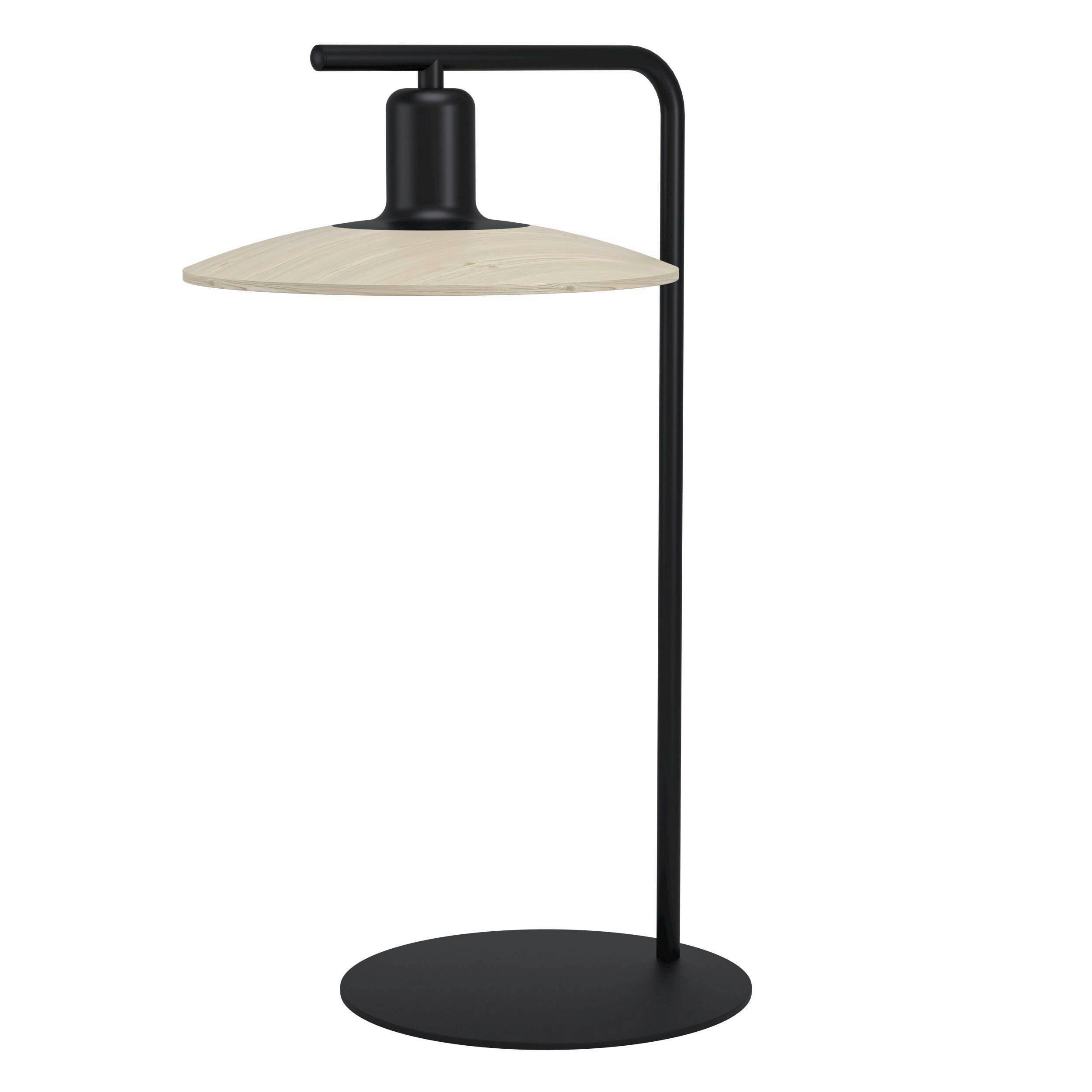 TISCHLEUCHTE 25,5/25/50 cm   - Schwarz/Naturfarben, Design, Holz/Metall (25,5/25/50cm) - Eglo