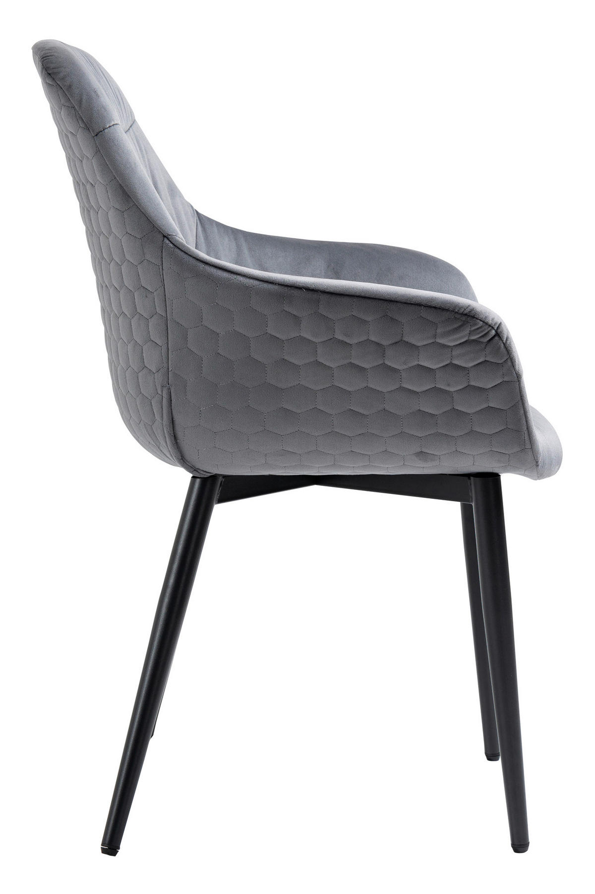 ARMLEHNSTUHL  in Samt  - Schwarz/Grau, MODERN, Textil/Metall (63/81,5/61cm) - Livetastic