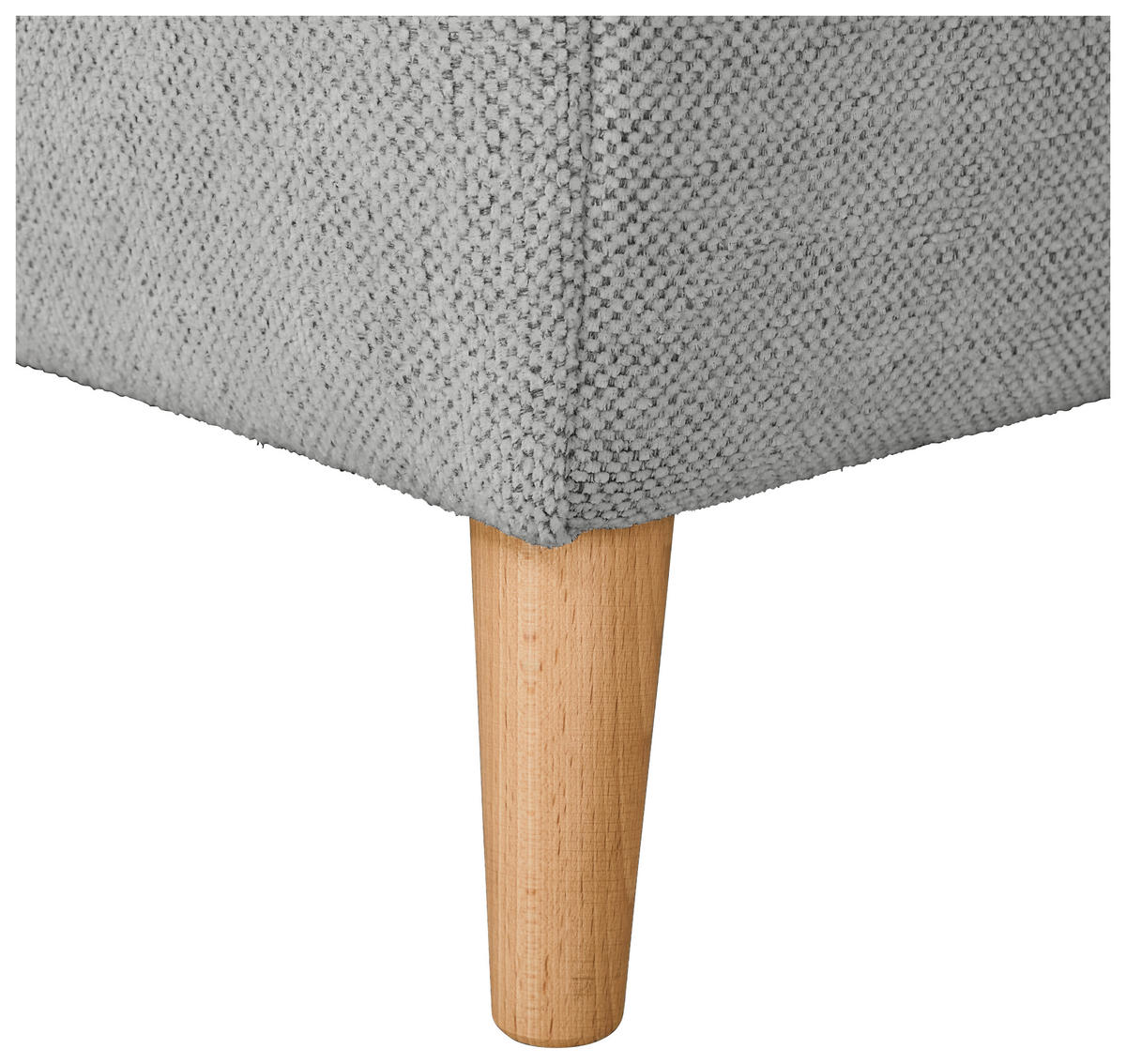 ECKSOFA Grau Flachgewebe  - Buchefarben/Grau, KONVENTIONELL, Holz/Textil (202/306cm) - Carryhome