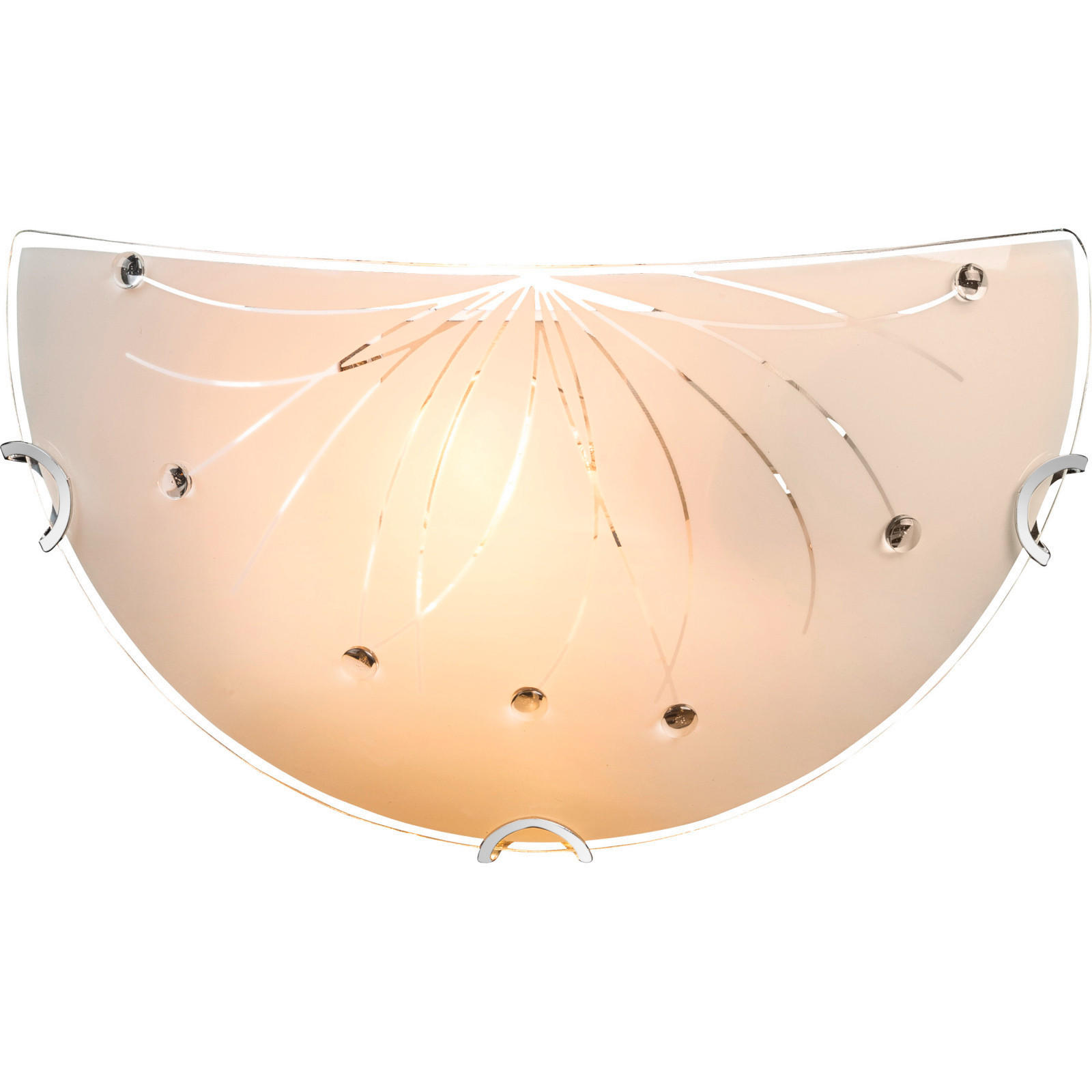 APLICĂ DE PERETE - alb/culoare crom, Basics, sticlă/metal (18/30/6.5cm)