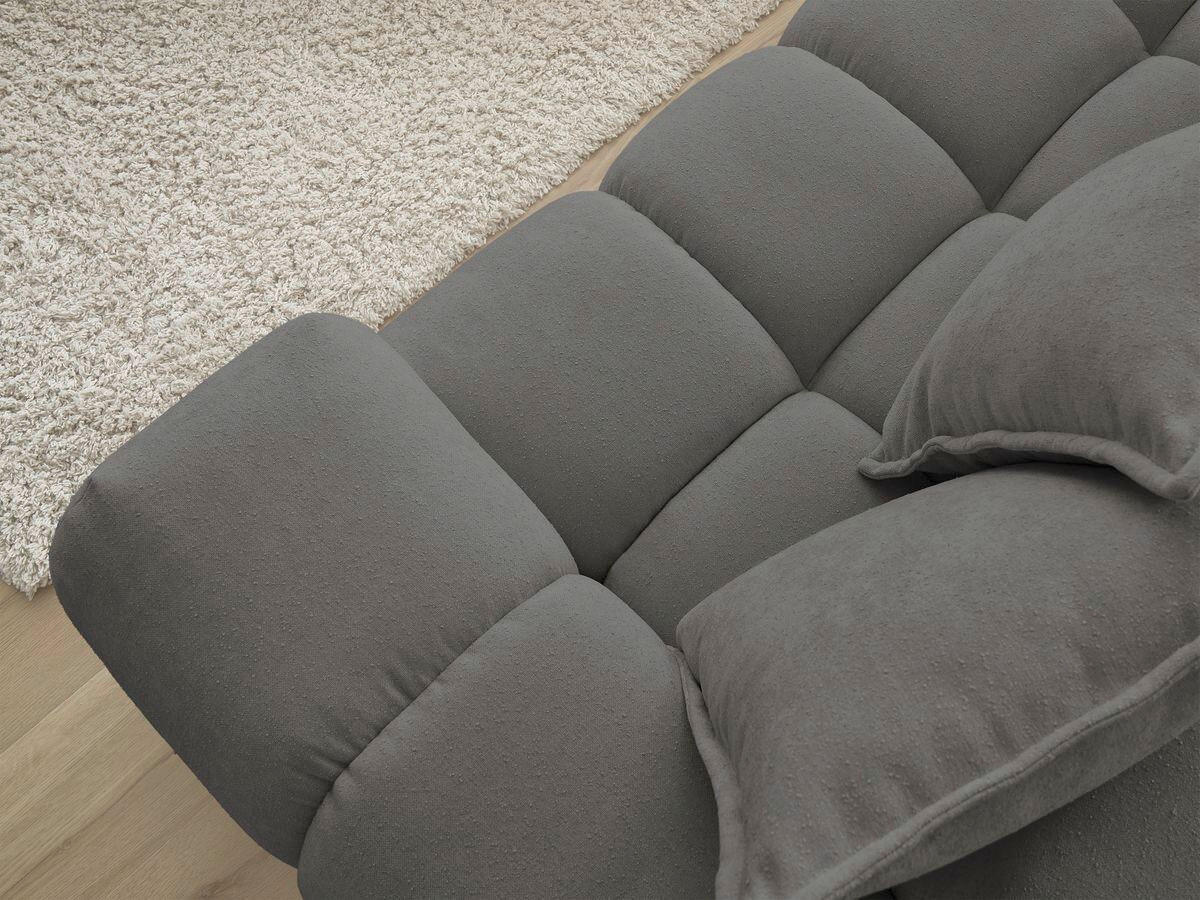 ECKSOFA Ottomane links  EVEREST Dunkelgrau Struktur  - Dunkelgrau/Schwarz, MODERN, Kunststoff/Textil (210/352cm)