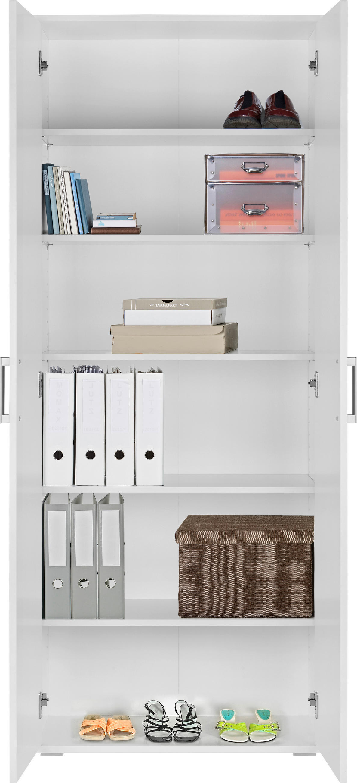 VIŠENAMENSKI ORMAR bela 70/179/34 cm - boja aluminijuma/bela, Dizajnerski, pločasti materijal/plastika (70/179/34cm) - Carryhome