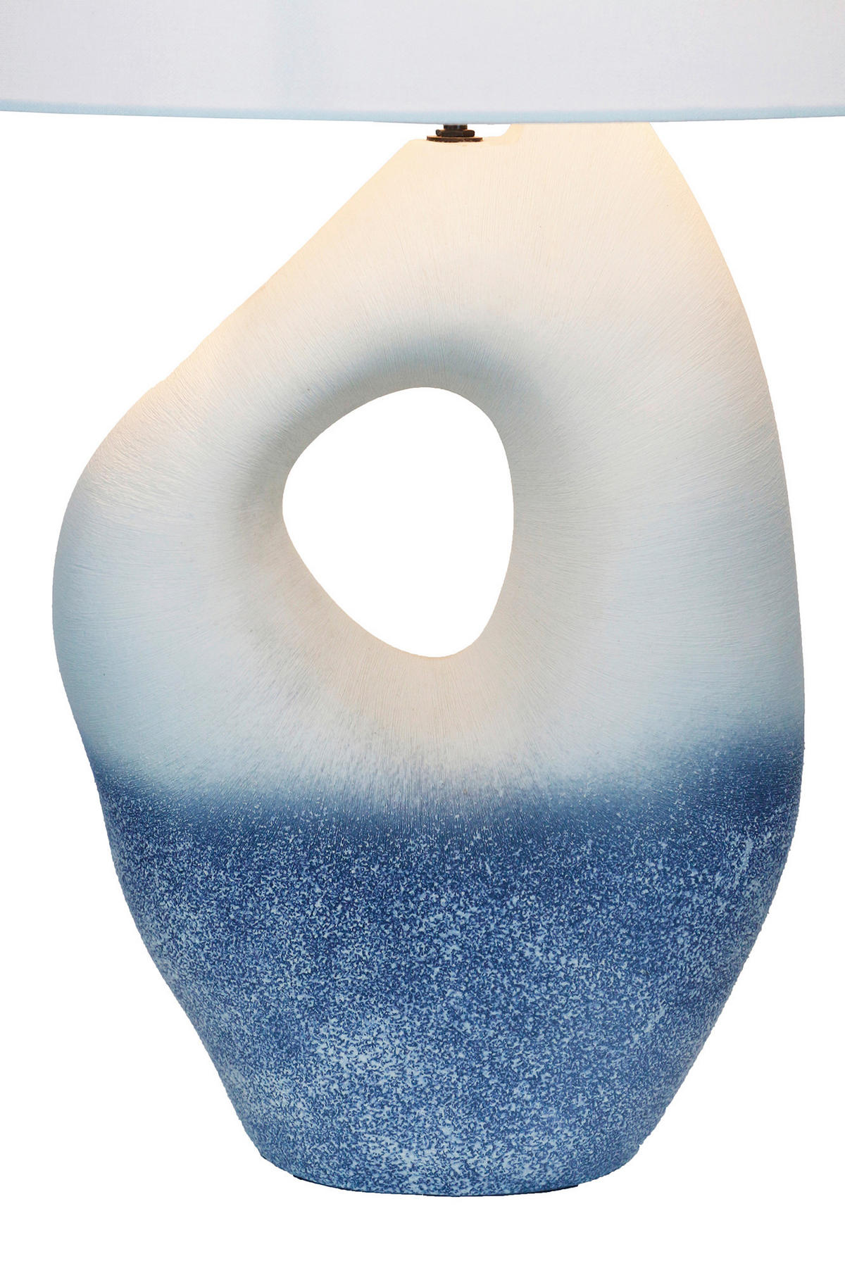 TISCHLEUCHTE 30/69/16 cm   - Blau/Elfenbein, Design, Keramik/Textil (30/69/16cm) - P & B