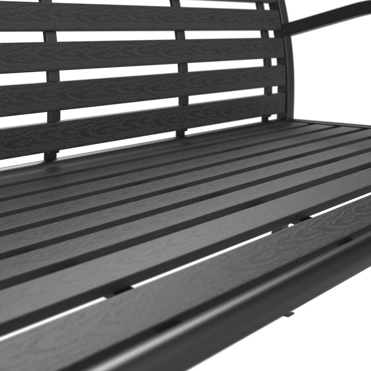 GARTENBANK 125/81/60 cm  in Schwarz  - Schwarz, MODERN, Kunststoff/Metall (125/81/60cm) - Ambia Garden