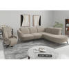 ECKSOFA Mikrofaser Beige  - Beige/Schwarz, Konventionell, Textil/Metall (300/267cm) - Sit & More