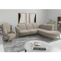 ECKSOFA Mikrofaser Beige  - Beige/Schwarz, Konventionell, Textil/Metall (300/267cm) - Sit & More