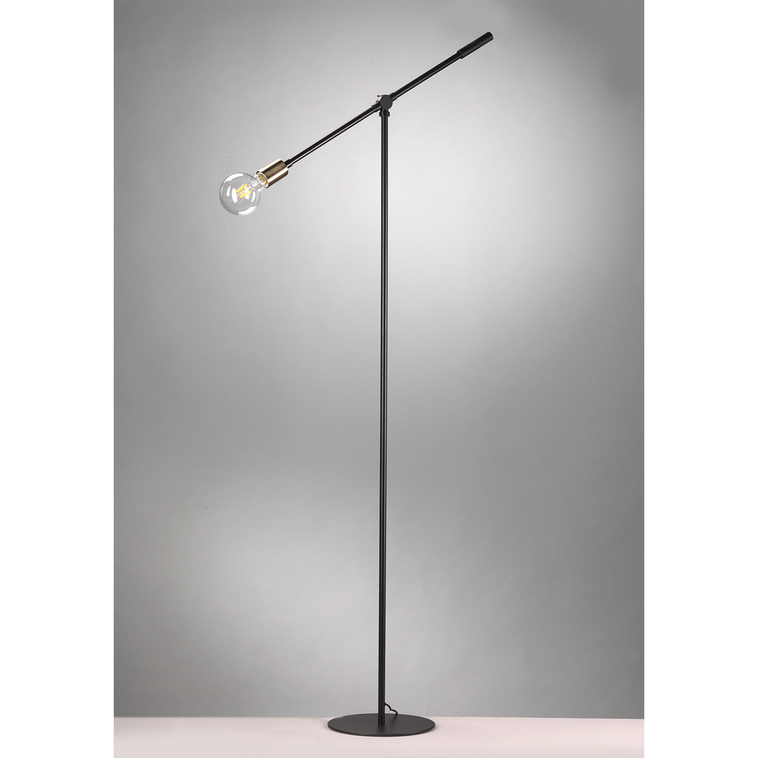 STEHLEUCHTE 62/170 cm    - Goldfarben/Schwarz, Design, Metall (62/170cm)