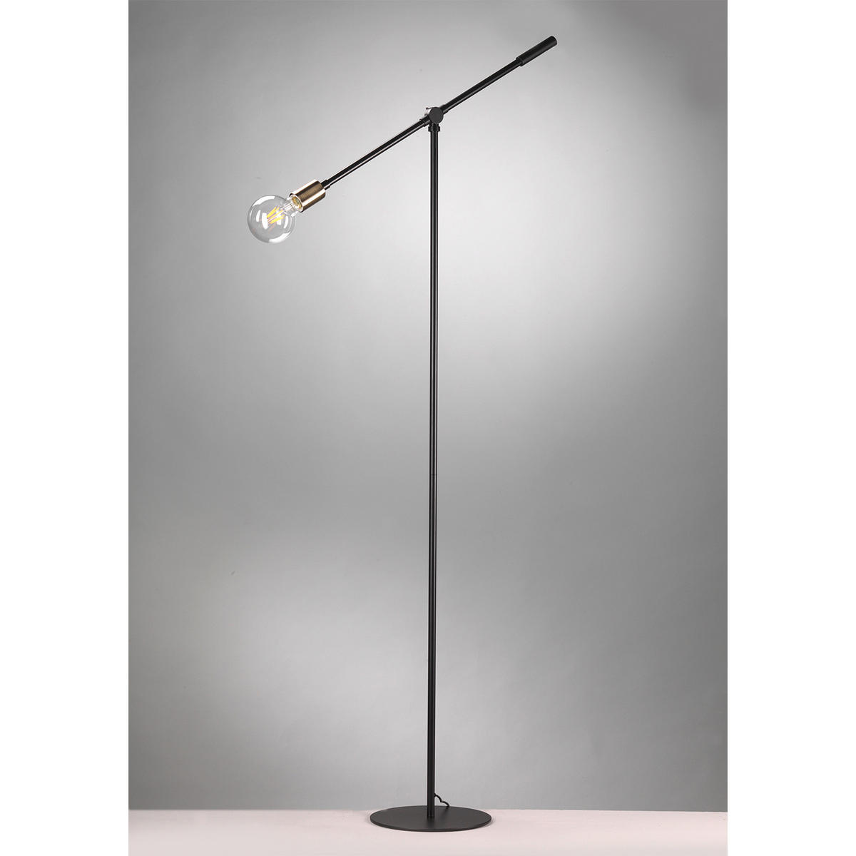 STEHLEUCHTE 62/170 cm    - Goldfarben/Schwarz, Design, Metall (62/170cm)
