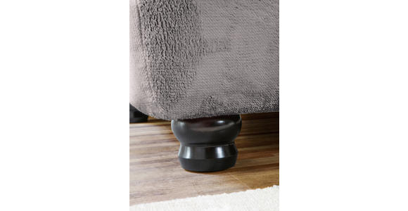 ECKSOFA  in Plüsch Grau  190/288 cm  - Dunkelbraun/Grau, KONVENTIONELL, Holz/Textil (190/288cm) - Carryhome