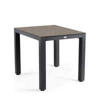 LOUNGETISCH  - Dunkelgrau/Anthrazit, Basics, Kunststoff/Metall (80/80/77,3cm) - Tierra Outdoor