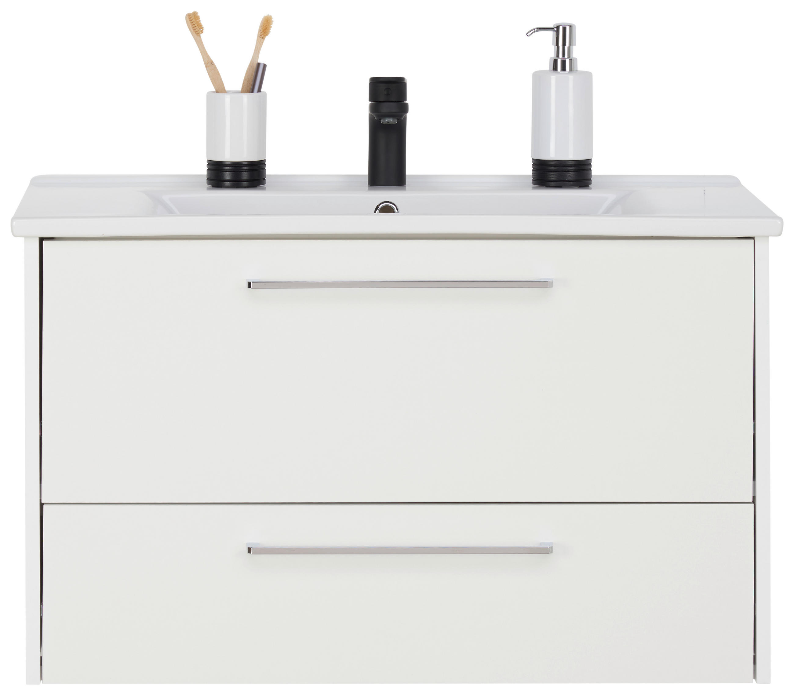 WASCHTISCHKOMBI 85 cm  - Chromfarben/Weiß, KONVENTIONELL, Keramik/Holzwerkstoff (85cm) - Stylife