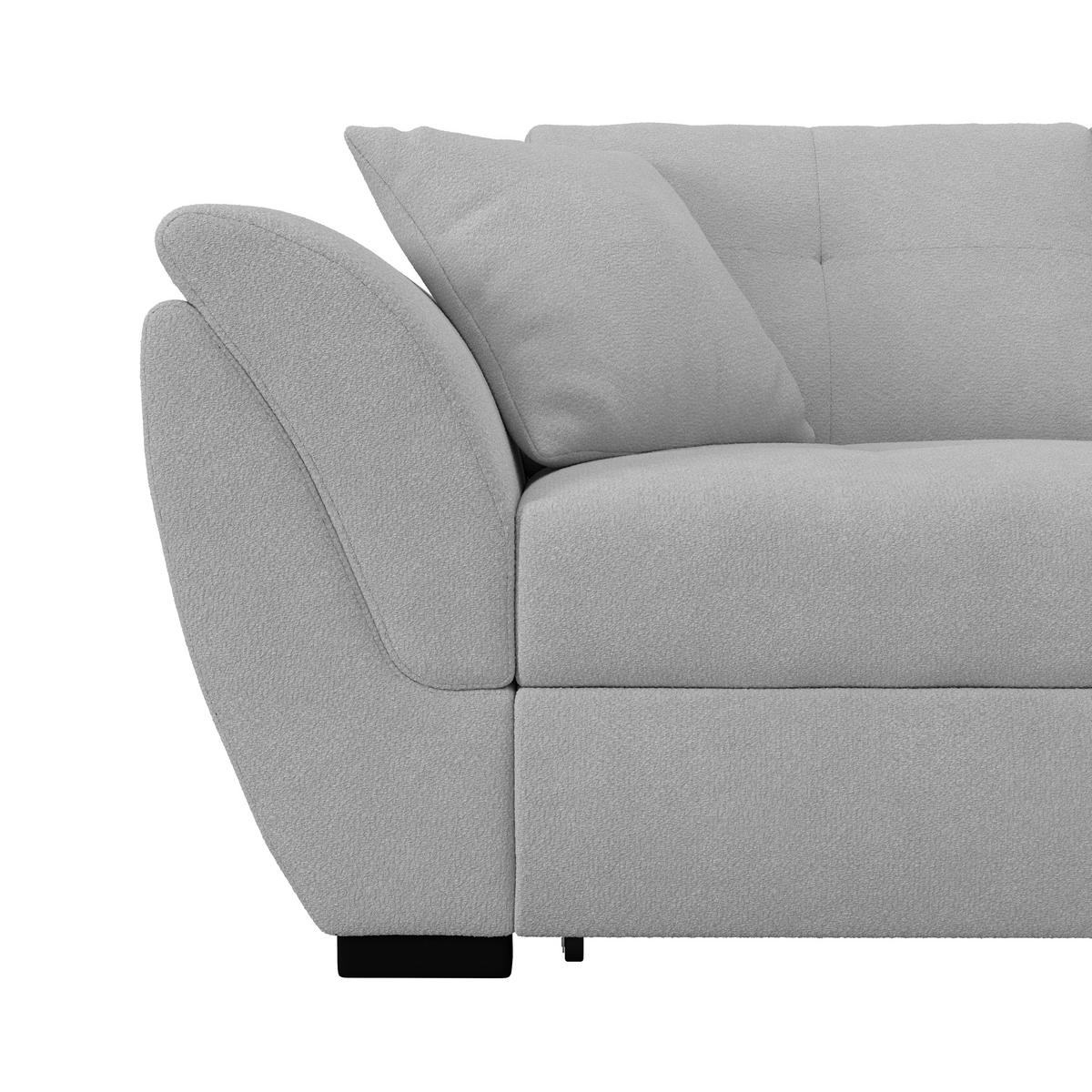 ECKSOFA Hellgrau  - Hellgrau/Schwarz, Konventionell, Textil (278/187cm) - MID.YOU