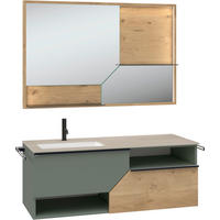 BADEZIMMER 3-teilig  in 128,4 cm  - Sandfarben/Eichefarben, LIFESTYLE, Holz/Keramik (128,4cm) - Voglauer