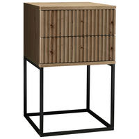 NACHTSCHRANK 40/65/38,5 cm  - Schwarz/Eiche Artisan, MODERN, Holzwerkstoff/Metall (40/65/38,5cm) - Livetastic