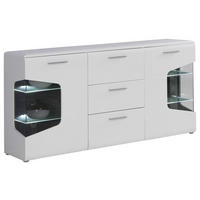 SIDEBOARD 180/89/41 cm  - vit/aluminiumfärg, Design, metall/trämaterial (180/89/41cm) - Hom`in