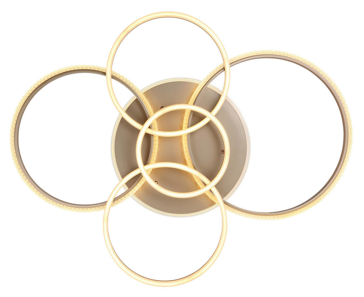 LED-DECKENLEUCHTE    110/88/12 cm  - Klar/Champagner, Design, Kunststoff/Metall (110/88/12cm) - Globo