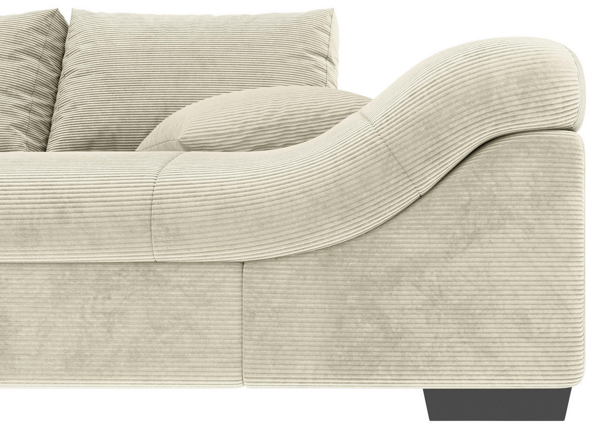 ECKSOFA in Cord Naturfarben  - Schwarz/Naturfarben, Konventionell, Holz/Textil (202/298cm) - MID.YOU