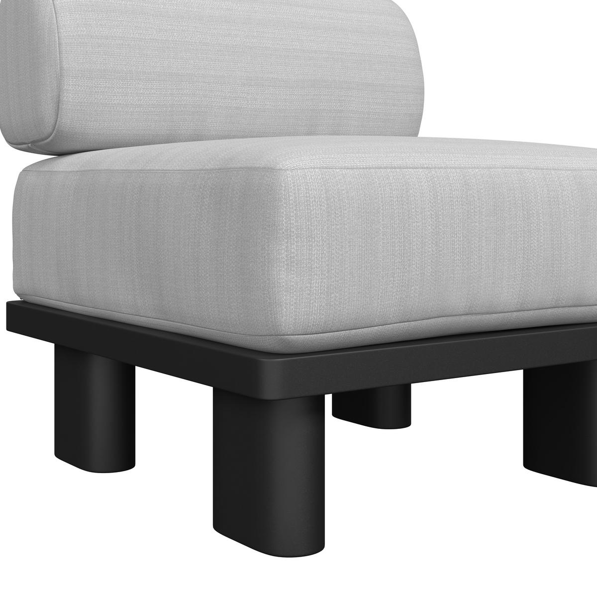 BAŠTENSKA GARNITURA 4 dela  - tamnosiva/siva, Moderno, metal/tekstil - Bessagi Garden