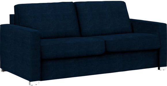 SCHLAFSOFA Flachgewebe Dunkelblau - Chromfarben/Dunkelblau, KONVENTIONELL, Textil/Metall (188/86/97cm) - Novel