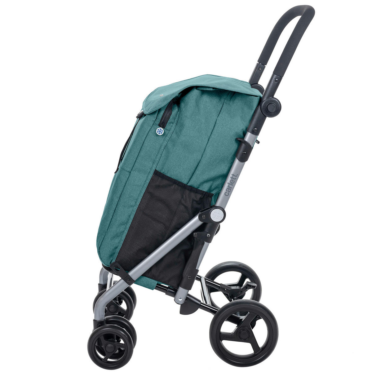 EINKAUFSTROLLEY  - Silberfarben/Mintgrün, Trend, Textil/Metall (42/102/62cm) - Milino