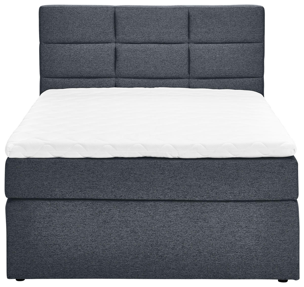 BOXSPRINGBETT 140/200 cm  in Dunkelgrau  - Dunkelgrau/Schwarz, KONVENTIONELL, Textil (140/200cm) - Carryhome