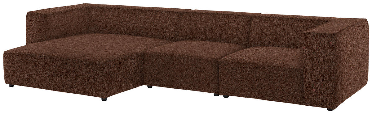 ECKSOFA in Flachgewebe Braun  164/341 cm  - Schwarz/Braun, Design, Kunststoff/Textil (164/341cm) - W.Schillig