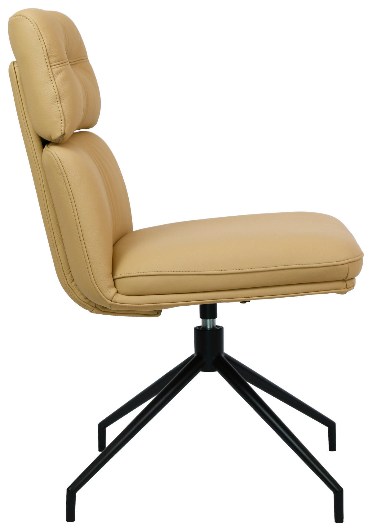 STUHL Echtleder Schwarz, Karamell  - Karamell/Schwarz, Design, Leder/Metall (50/92/64,5cm) - Dieter Knoll