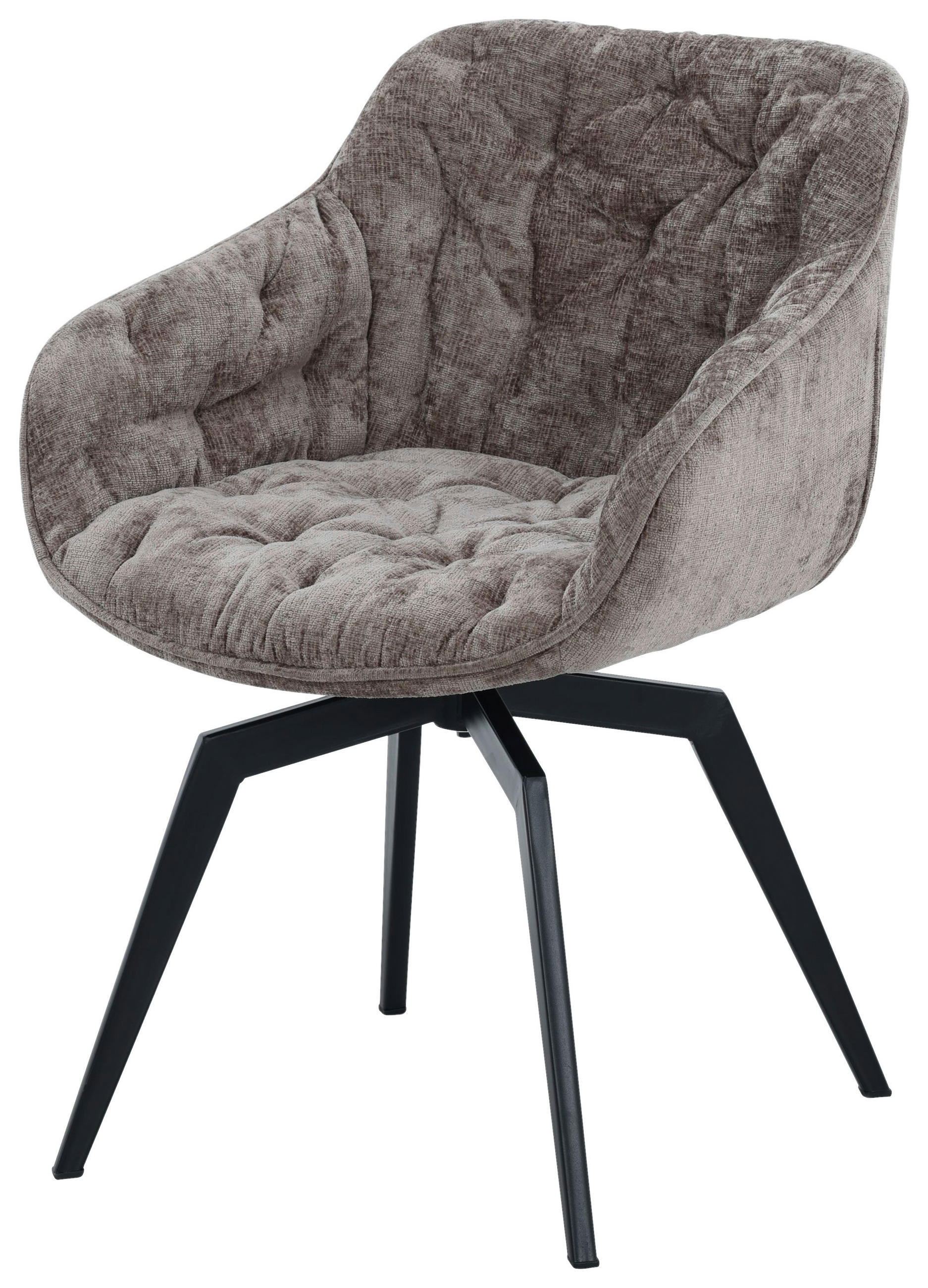 KAROSSZÉK fekete, világosbarna  - fekete/világosbarna, Modern, textil/fém (59,5/84/63,5cm) - Livetastic