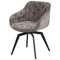 KAROSSZÉK fekete, világosbarna  - fekete/világosbarna, Modern, textil/fém (59,5/84/63,5cm) - Livetastic