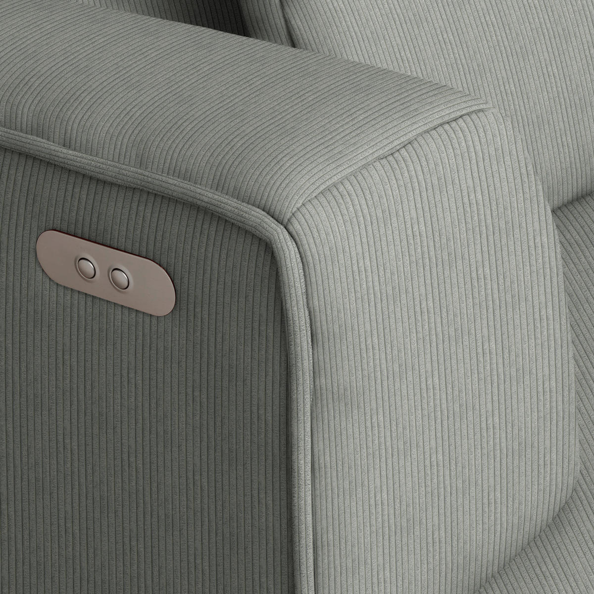 ECKSOFA Feincord Grau  - Schwarz/Grau, Design, Kunststoff/Textil (188/288cm) - Welnova