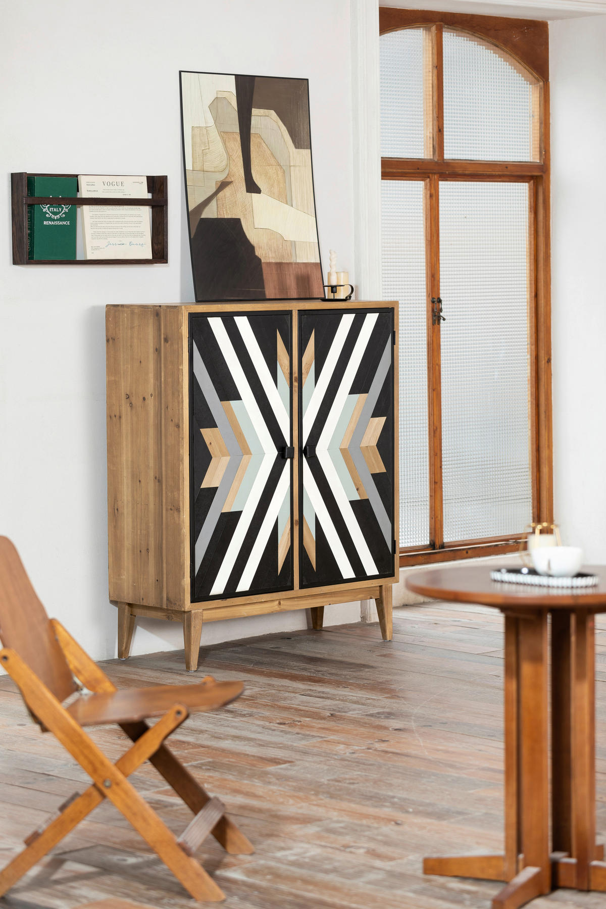 KOMMODE  in 100/120.5/42 cm  - Multicolor/Schwarz, KONVENTIONELL, Holz/Holzwerkstoff (100/120.5/42cm) - Livetastic