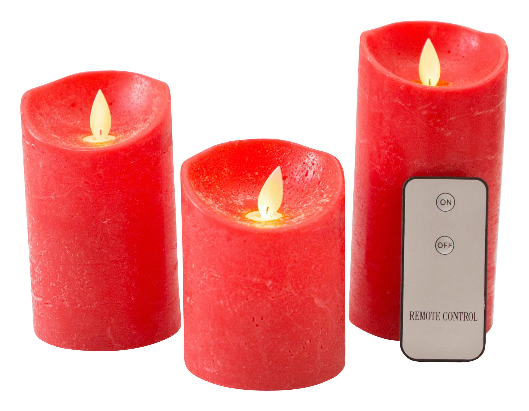KERZE MIT LED  - Rot, Basics, Naturmaterialien (7,5cm)