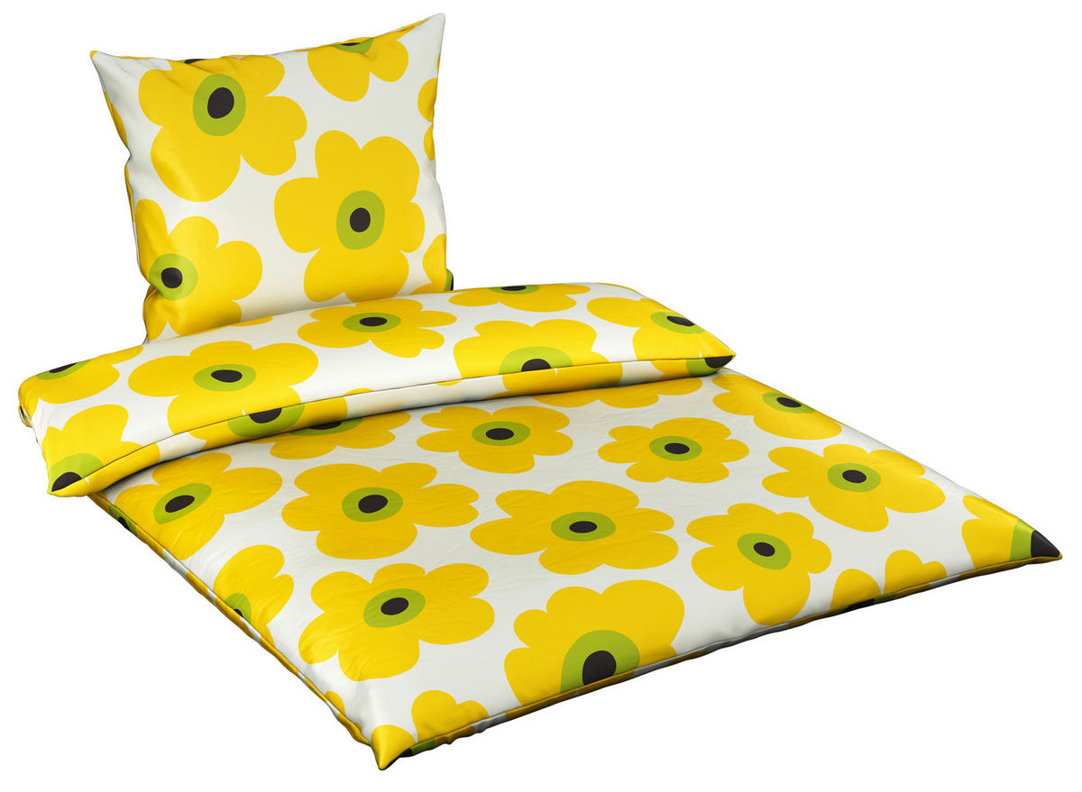 BETTWÄSCHE Satin 135/200 cm  - Gelb, Textil (135/200cm) - Bio:Vio