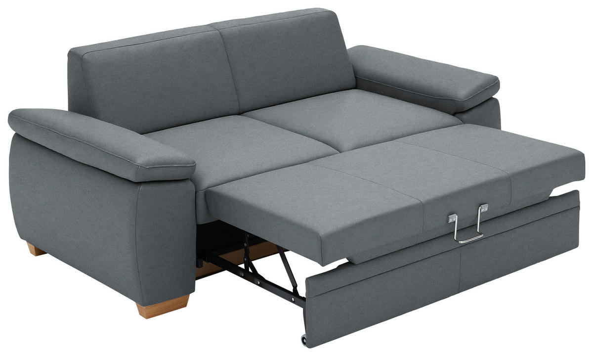 SCHLAFSOFA Chenille Anthrazit Typenauswahl, Stoffauswahl, Rücken echt  - Eiche Bianco/Anthrazit, Konventionell, Holz/Textil (196/90/100cm) - Beldomo Style