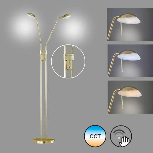 STOJACÍ LED SVÍTIDLO, 160 cm - barvy mosazi, Design, kov/sklo (160cm) - Fischer & Honsel