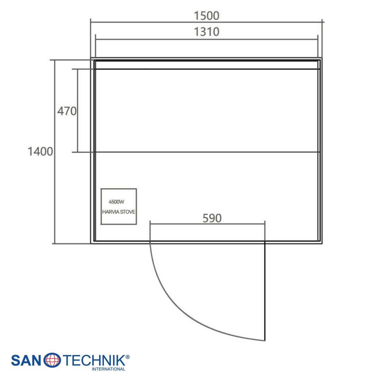 SAUNA für 3 Personen  - Basics, Holz (150/190/120cm)