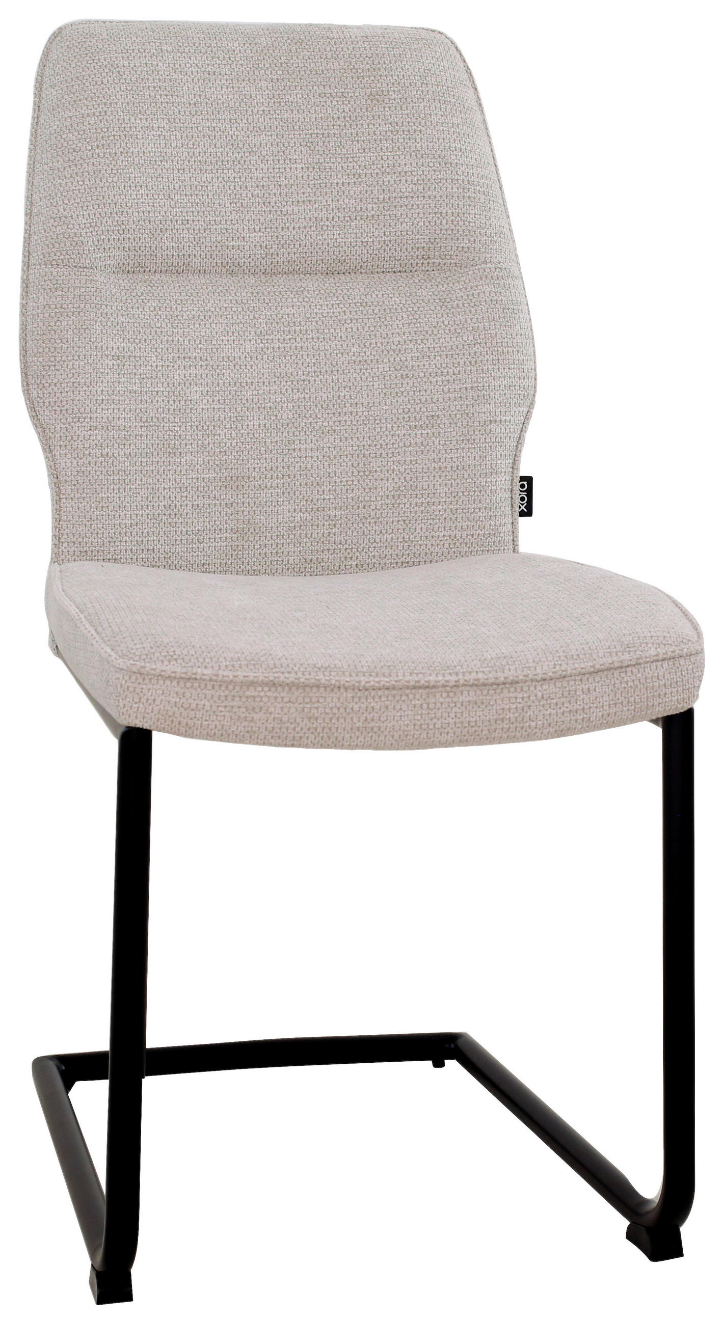 SCHWINGSTUHL  in Eisen Mikrofaser  - Beige/Schwarz, Design, Textil/Metall (45/91/62cm) - Xora