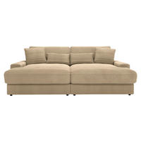 BIGSOFA in Cord Beige  - Beige/Schwarz, MODERN, Kunststoff/Textil (230/85/190cm) - Carryhome