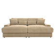 BIGSOFA in Cord Beige - Beige/Schwarz, MODERN, Kunststoff/Textil (230/85/190cm) - Carryhome