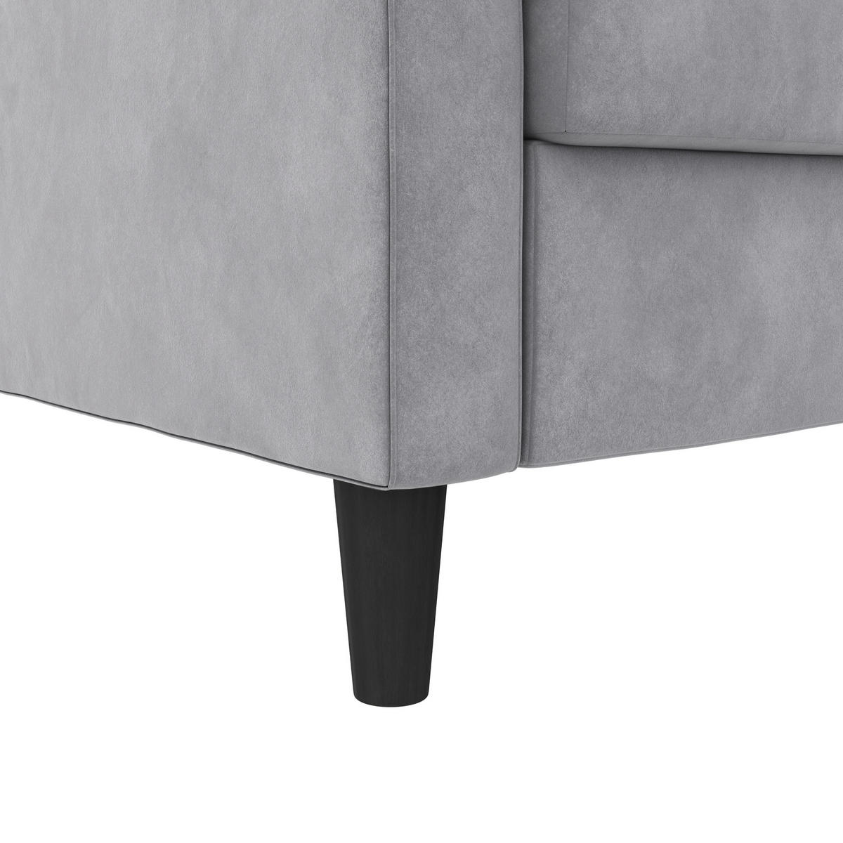 ECKSOFA PALERMO Grau Velours Schlaffunktion, Stauraum  - Schwarz/Grau, Basics, Kunststoff/Textil (213/154cm) - Livetastic