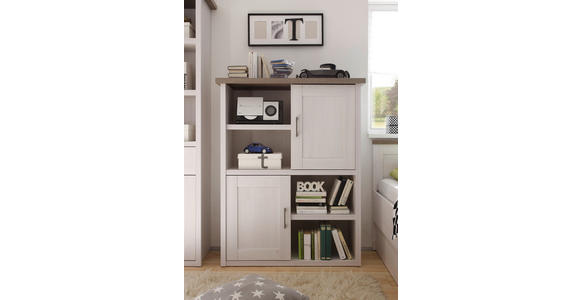 HIGHBOARD  in 106/135/42 cm  - Trüffeleichefarben/Graphitfarben, LIFESTYLE, Holzwerkstoff/Metall (106/135/42cm) - Carryhome