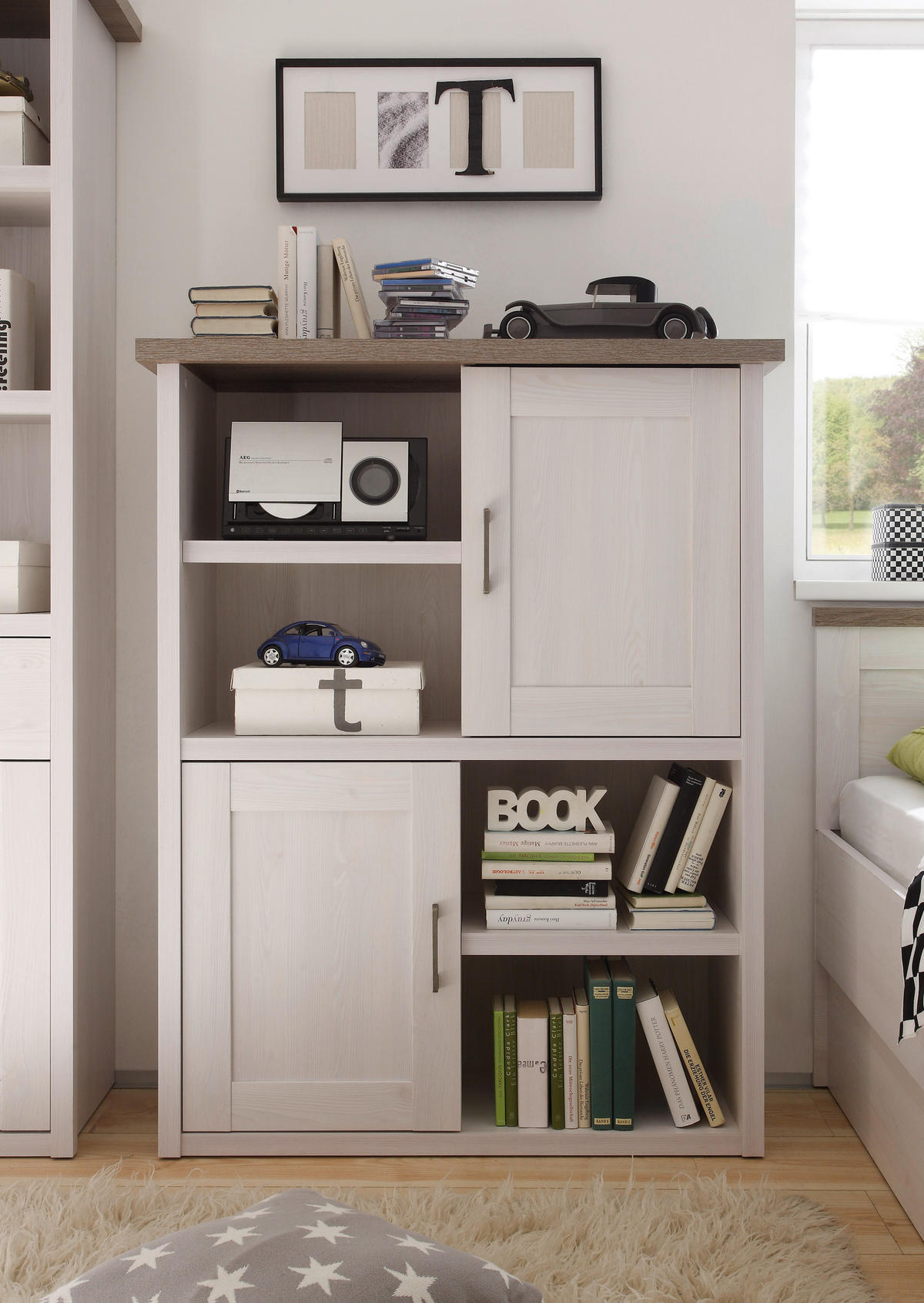 HIGHBOARD  in 106/135/42 cm  - Trüffeleichefarben/Graphitfarben, LIFESTYLE, Holzwerkstoff/Metall (106/135/42cm) - Carryhome