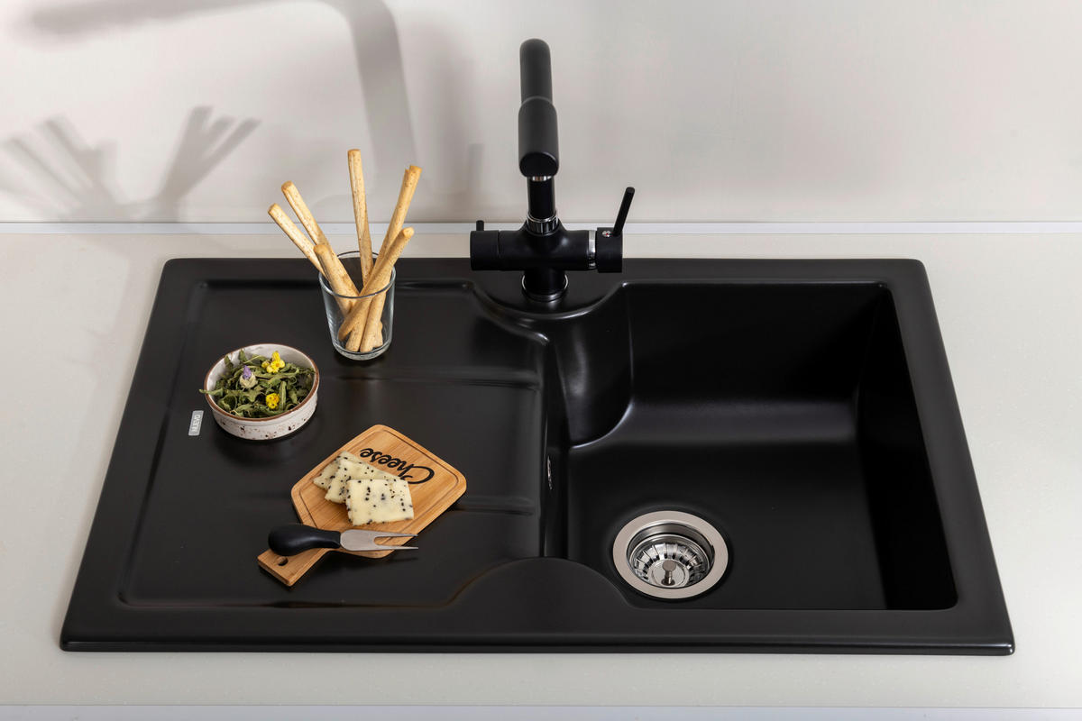 SPÜLE 106201  - Schwarz, Basics, Keramik (78/50/17,5cm) - HKT