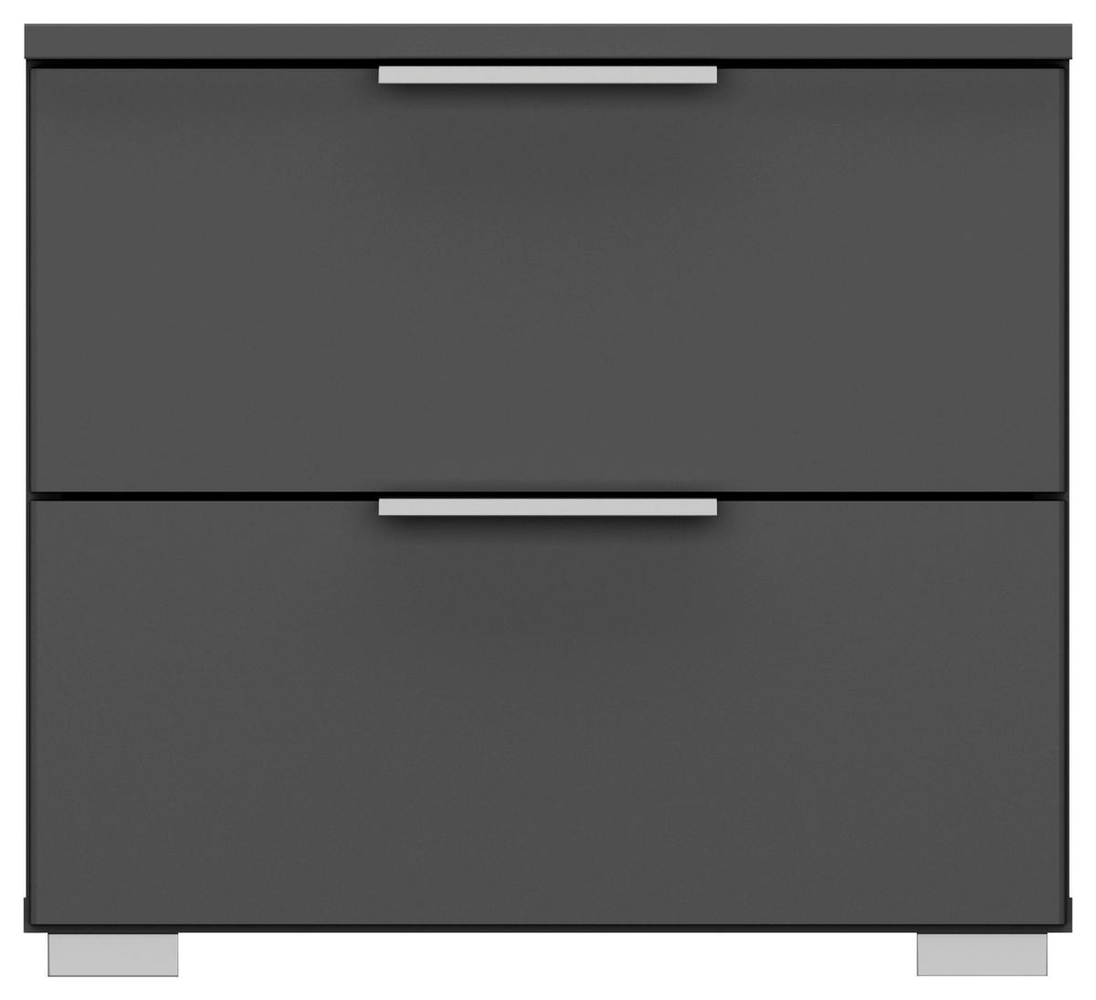 NACHTKÄSTCHEN 40/42/42 cm  in Grau  - Alufarben/Grau, MODERN, Holzwerkstoff (40/42/42cm) - Rauch Möbel