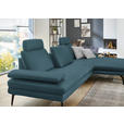 ECKSOFA in Echtleder Blau  310/180 cm  - Blau/Schwarz, Design, Leder/Metall (310/180cm) - Dieter Knoll