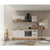 KÜCHENLEERBLOCK Aveiro 220 cm  in Kaschmir, Eiche Wotan  - Kaschmir/Eiche Wotan, Trend, Holzwerkstoff/Metall (220cm) - Held